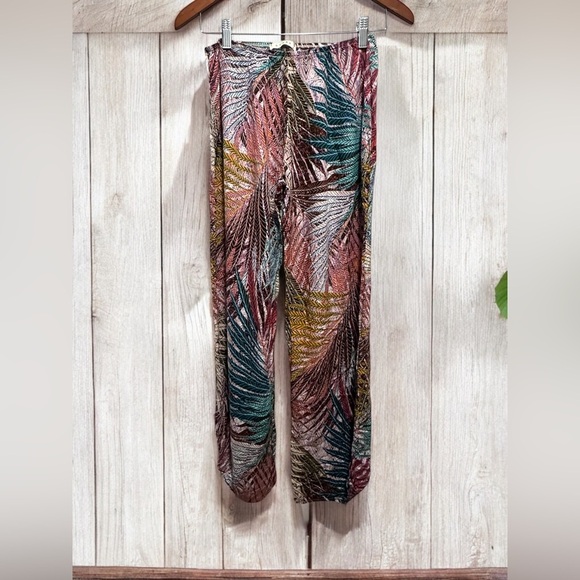 Stark Lightweight Tropical Leaf Print Pants Size Small EUC - Picture 1 of 5
